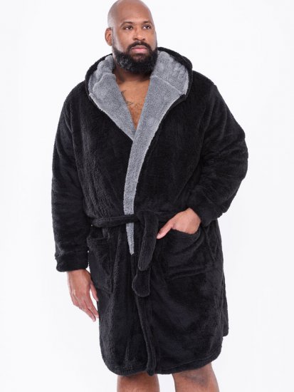 D555 Newquay Bathrobe Black - Бельо & Бански шорти - Мъжко бельо големи размери