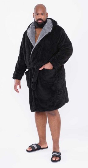 D555 Newquay Bathrobe Black - Бельо & Бански шорти - Мъжко бельо големи размери