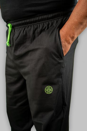 20 Nodi Long Leg Sports Pants in Combed Cotton Jersey Black - Спортни панталони & Kъси панталони - мъжки спортни панталони големи размери