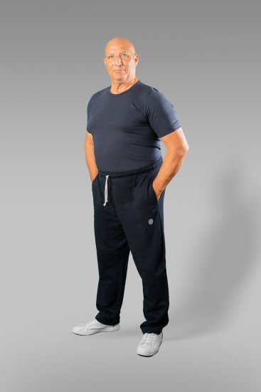 20 Nodi Ponente Long Leg Sports Pants in Combed Fleece Cotton Navy - Спортни панталони & Kъси панталони - мъжки спортни панталони големи размери