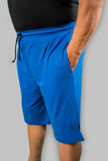 20 Nodi Short Leg Sports Pants in Combed Cotton Jersey Blue - Спортни панталони & Kъси панталони - мъжки спортни панталони големи размери