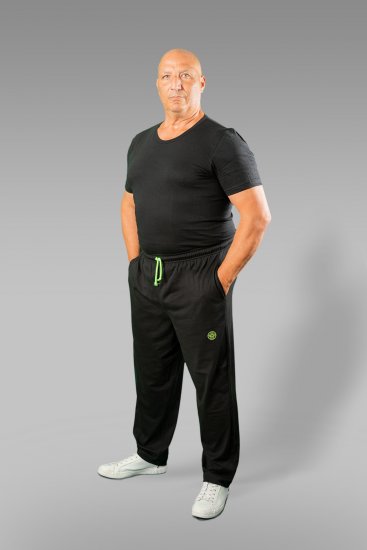 20 Nodi Long Leg Sports Pants in Combed Cotton Jersey Black - Спортни панталони & Kъси панталони - мъжки спортни панталони големи размери