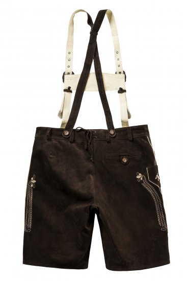 JP1880 Genuine Leather Traditional Lederhosen Shorts Brown - Шорти - мъжки къси панталони големи размери