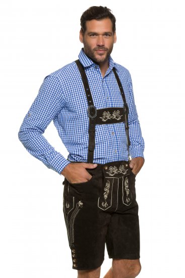 JP1880 Genuine Leather Traditional Lederhosen Shorts Brown - Шорти - мъжки къси панталони големи размери