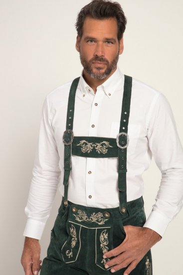 JP1880 Genuine Leather Traditional Lederhosen Shorts Green - JP1880 - JP1880 Мъжки Дрехи Големи Размери