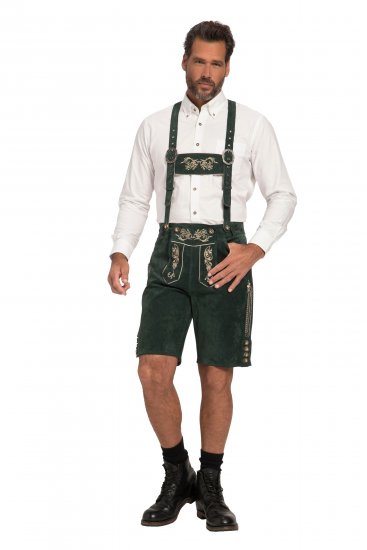 JP1880 Genuine Leather Traditional Lederhosen Shorts Green - Шорти - мъжки къси панталони големи размери