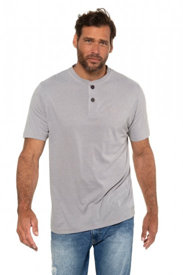 JP1880 708420 Тениска Henley 2 броя Сиво меланж - Тениски - мъжки тениски големи размери