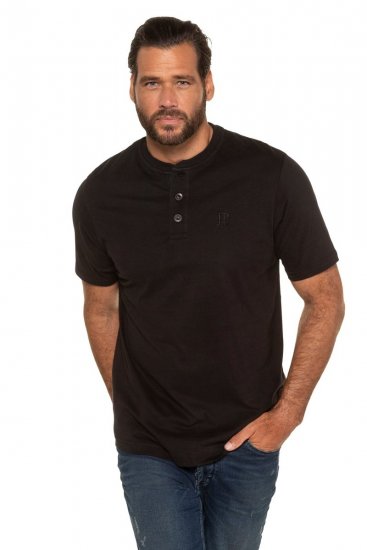 JP1880 708420 Тениска Henley 2 броя Черно - Тениски - мъжки тениски големи размери