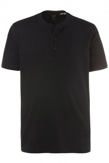 JP1880 708420 Тениска Henley 2 броя Черно - Тениски - мъжки тениски големи размери