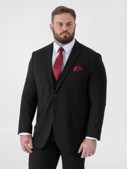 D555 Ted 4 Way Stretch Tailored Suit Jacket Черно - Костюми - мъжки костюми големи размери