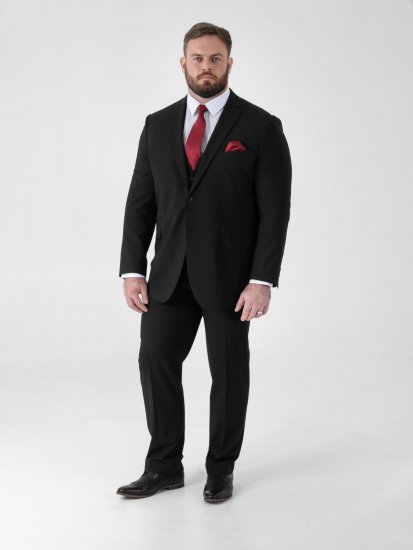 D555 Ted 4 Way Stretch Tailored Suit Jacket Черно - Костюми - мъжки костюми големи размери