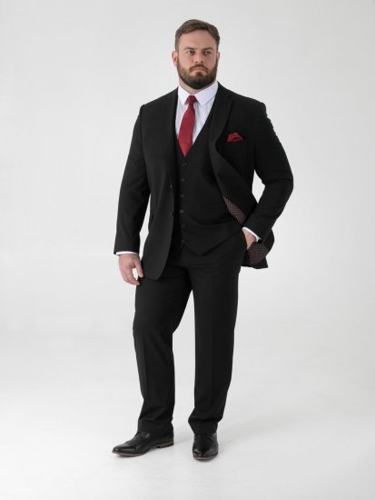 D555 Ted 4 Way Stretch Tailored Suit Jacket Черно - Костюми - мъжки костюми големи размери