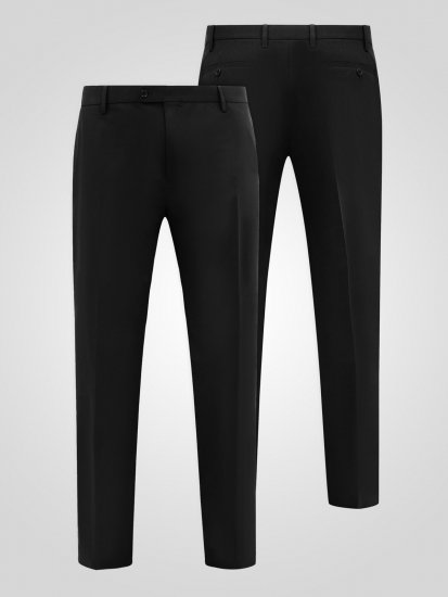 D555 Ted 4 Way Stretch Tailored Trouser Черно - Костюми - мъжки костюми големи размери