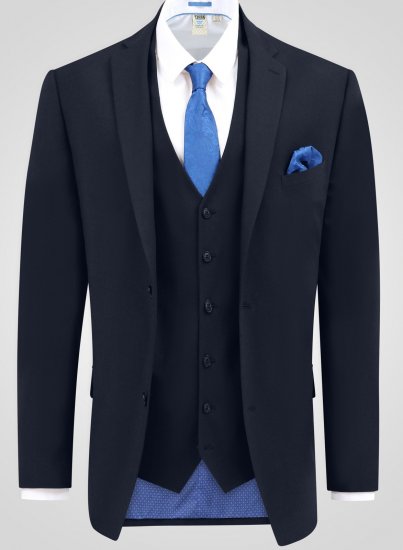 D555 Ted 4 Way Stretch Tailored Suit Jacket Нейви - Костюми - мъжки костюми големи размери