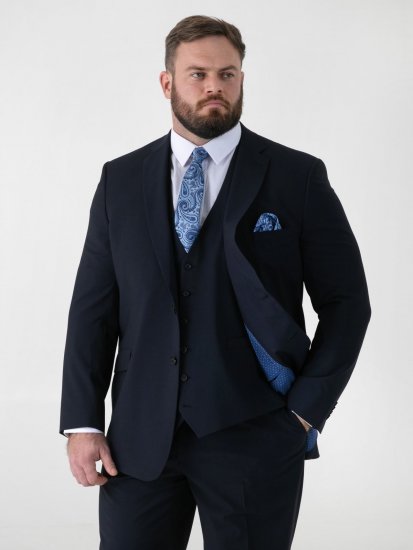 D555 Ted 4 Way Stretch Tailored Suit Jacket Нейви - Костюми - мъжки костюми големи размери