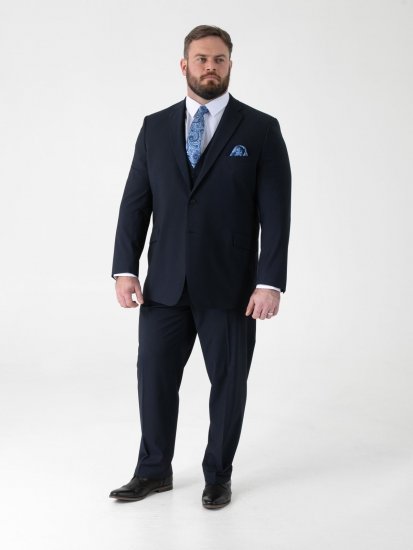D555 Ted 4 Way Stretch Tailored Suit Jacket Нейви - Костюми - мъжки костюми големи размери