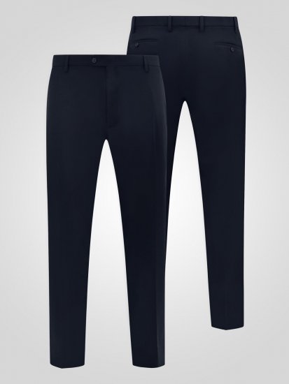 D555 Ted 4 Way Stretch Tailored Trouser Нейви - Костюми - мъжки костюми големи размери