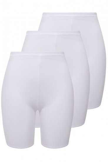 Ulla Popken 716595 Боксерки със защита на бедрата 3 бр. Бял - Бикини - 