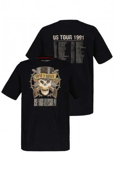 JP1880 Guns N’ Roses Skull Comfort Fit Band T-Shirt Black - Тениски - мъжки тениски големи размери
