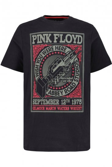 JP1880 Pink Floyd Retro Graphic Comfort Fit Band T-Shirt Black - Тениски - мъжки тениски големи размери