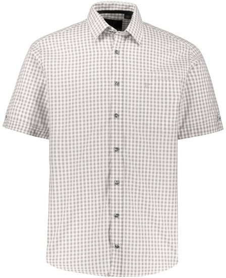 JP1880 Modern Fit Check Print Short Sleeve Shirt Grey - Ризи - мъжки ризи големи размери