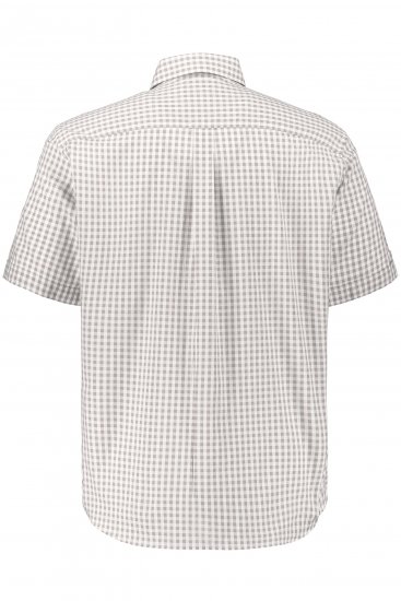 JP1880 Modern Fit Check Print Short Sleeve Shirt Grey - Ризи - мъжки ризи големи размери
