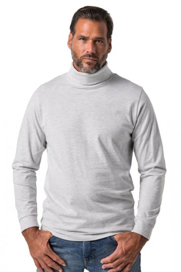JP1880 723303 Блуза с поло яка и дълъг ръкав Натурален меланж TALL - TALL T-shirts - Тениски за високи мъже