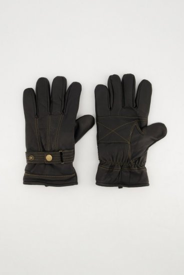 JP1880 Gloves Leather Warm Lining Black - Ръкавици - 