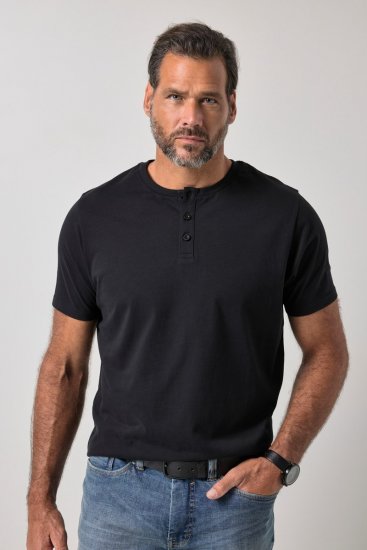 JP1880 726695 Тениска Хенли Черно TALL - TALL T-shirts - Тениски за високи мъже