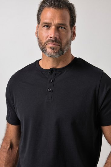 JP1880 726695 Тениска Хенли Черно TALL - TALL T-shirts - Тениски за високи мъже