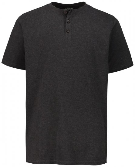 JP1880 726695 Тениска Henley Тъмносиво - Тениски - мъжки тениски големи размери