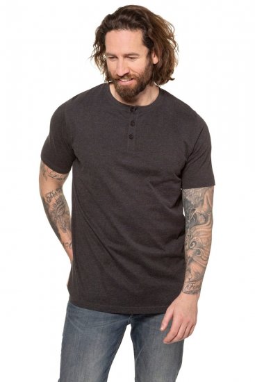 JP1880 726695 Тениска Henley Тъмносиво - Тениски - мъжки тениски големи размери