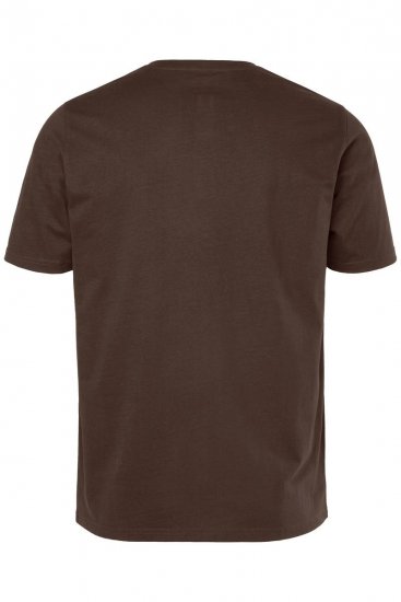 JP1880 Henley Basic T-Shirt with Buttons Brown - Тениски - мъжки тениски големи размери