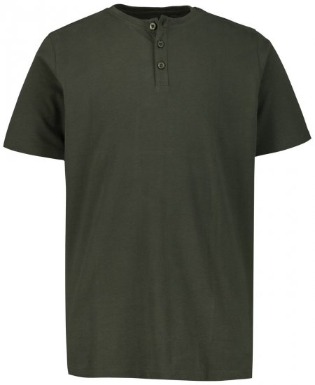 JP1880 726695 Тениска Henley Тъмно маслинено - Тениски - мъжки тениски големи размери