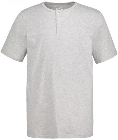 JP1880 726695 Тениска Henley Сиво меланж - Тениски - мъжки тениски големи размери