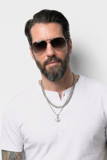 JP1880 726695 Тениска Henley Бяло - Тениски - мъжки тениски големи размери