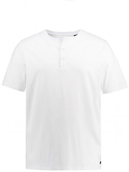 JP1880 726695 Тениска Henley Бяло - Тениски - мъжки тениски големи размери