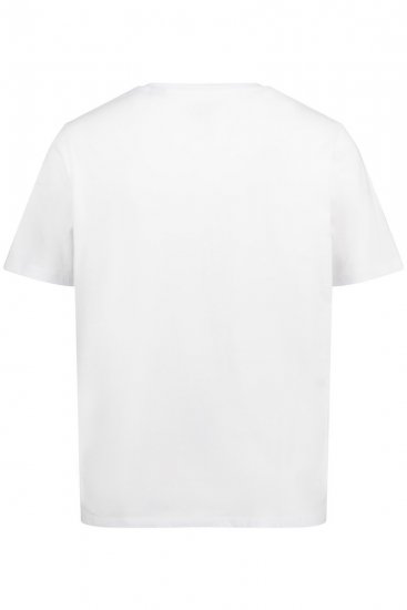 JP1880 726695 Тениска Henley Бяло - Тениски - мъжки тениски големи размери