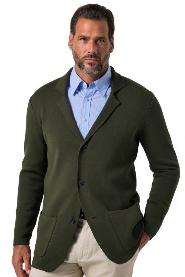 JP1880 Milano Flexnamic Плетено сако Тъмно маслинено - Костюми - мъжки костюми големи размери