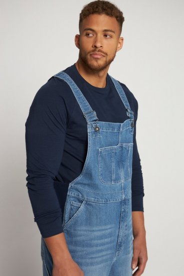 JP1880 Dungarees Denim Adjustable Straps Blue - Дънки и панталони - мъжки Дънки и панталони големи размери