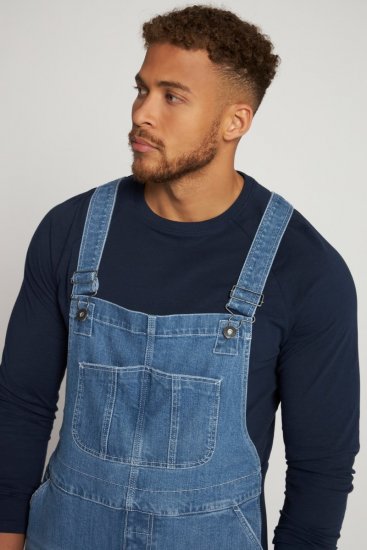 JP1880 Dungarees Denim Adjustable Straps Blue - Дънки и панталони - мъжки Дънки и панталони големи размери