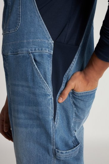 JP1880 Dungarees Denim Adjustable Straps Blue - Дънки и панталони - мъжки Дънки и панталони големи размери
