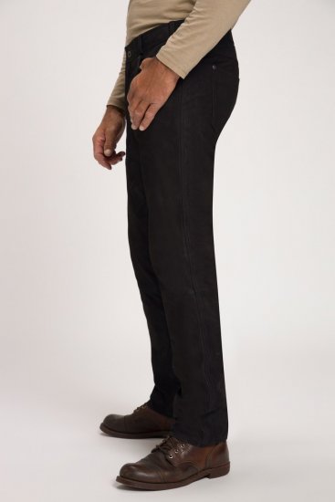 JP1880 Leather Pants Regular Fit Buffalo Nubuck Black - Дънки и панталони - мъжки Дънки и панталони големи размери