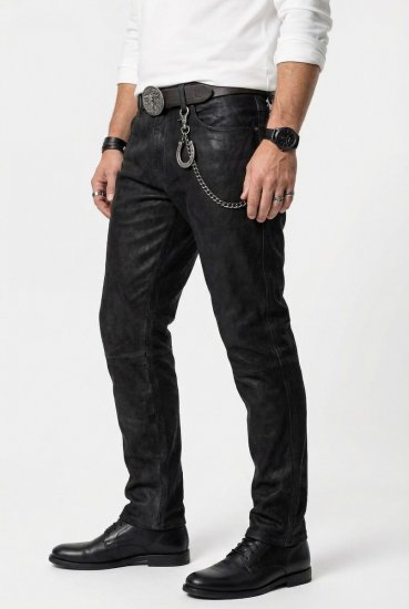 JP1880 Leather Pants Regular Fit Buffalo Nubuck Dark Brown - Дънки и панталони - мъжки Дънки и панталони големи размери