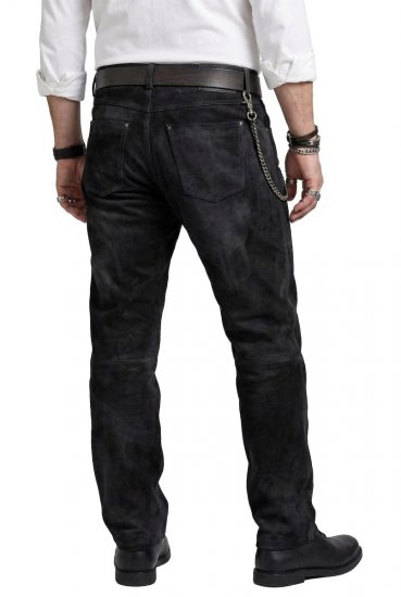 JP1880 Leather Pants Regular Fit Buffalo Nubuck Dark Brown - Дънки и панталони - мъжки Дънки и панталони големи размери