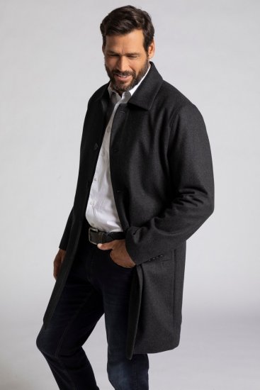 JP1880 Coat Wool Blend Water Repellent Dark Grey - Якета - мъжки якета големи размери