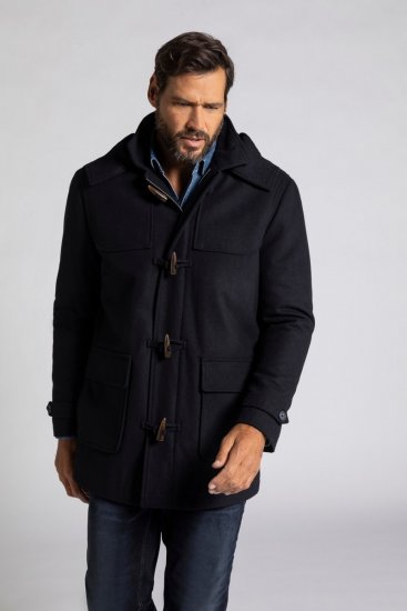 JP1880 Duffle Coat Water Repellent with Detachable Hood Navy - Якета - мъжки якета големи размери