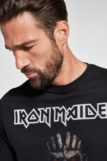 JP1880 Iron Maiden Graphic Band T-Shirt Black - Тениски - мъжки тениски големи размери