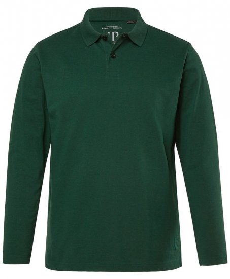 JP1880 Polo Shirt Long Sleeve Pique Dark Green - Поло тениски - мъжки тениски с яка големи размери
