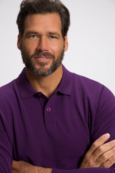 JP1880 Polo Shirt Long Sleeve Pique Purple - Поло тениски - мъжки тениски с яка големи размери